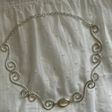 Moonstone Scroll Chain Necklace