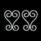 Big Scroll Heart Earrings