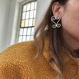 Big Scroll Heart Earrings
